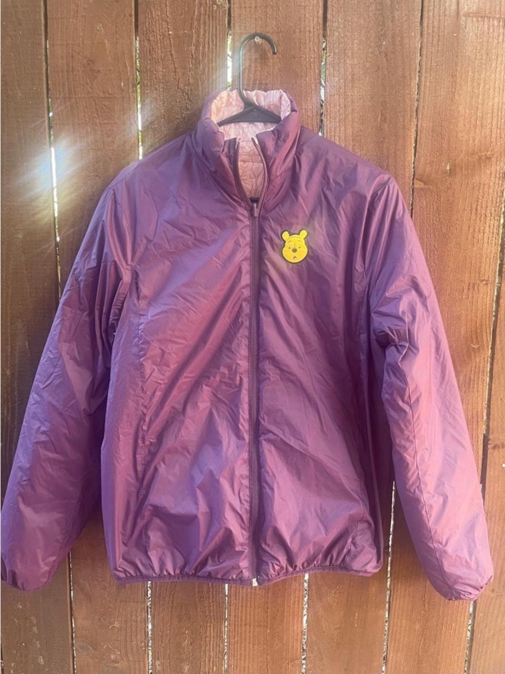 Disney Winnie the Pooh Reversible Puffer Zip Up Cozy Jacket Sz S Piglet